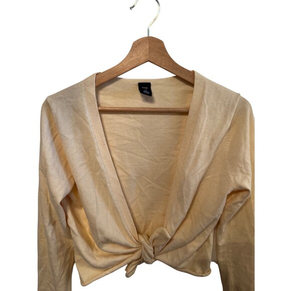 Gap Yellow Cropped Cardigan Sweater Women's Size M Top - Picture 2 of 8